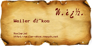 Weiler Ákos névjegykártya